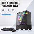 Intel Core i5 Gaming PC Freelancer Setup 8GB RAM 128GB SSD 500W Power Supply with Keyboard Mouse.