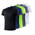 Quick-drying Men Running Shirts Fitness Compression Gym Polyester Sports T-shirt Black 2023 Workout Training Muscle Fit Clothing. 