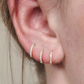 1 Pair Minimal Exquisite Hoop Crystal Zirconia Small Huggie Thin Cartilage Earring For Women Helix Tragus Piercing Jewelry. 