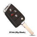 jingyuqin 4 Buttons Flid Folding Car Key Fob Shell For VW Polo 2016 2017 Golf 7 MK7 For Skoda Octavia Combi A7 Case Blank.