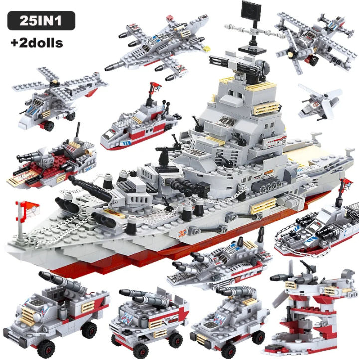 Navy%20War%20Chariot%20Ship%20Army%20Boat%20Plane%20Model%20Warships%20Building%20Blocks%20Compatible%20With%20Lego%20Construction%20Set%20for%20Boys%20Bricks%20Toys%20-%20Image%203