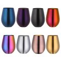 304 Stainless Steel Single Layer Titanium Plating  Glasses Round  Mug Color Plated Bar Big Belly Cup Restaurant Home Cup. 
