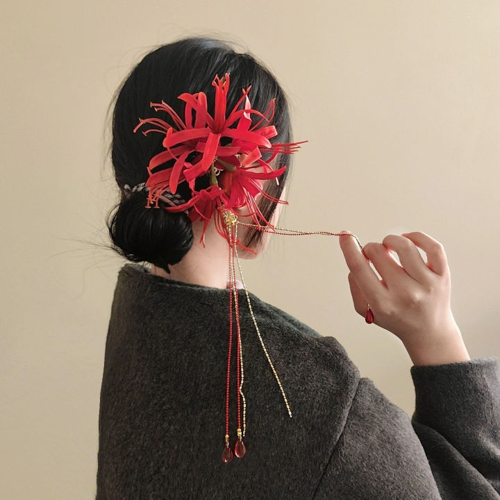 Retro%20Red%20Spider%20Lily%20Tassel%20Hair%20Clip%20Fabric%20Flower%20Hairpin%20Bride%20Hairwear%20Countryside%20Style%20Hair%20Accessories%20-%20Image%202