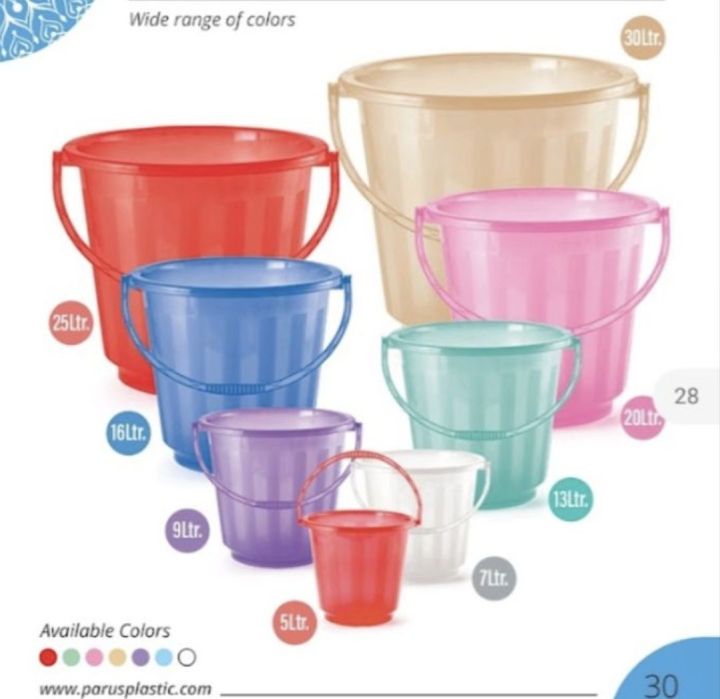 Millat plastic bucket with mug, plastic balti,all size with all color