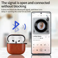Retro Leather PU Case For AirPods 4 4th ANC 2024 Cover With Cleaner Pen Headphone Wireless Charging Box For AirPods 4 Coque Capa. 