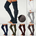 Women Winter Warm Leg Warmers Knee High Socks Girl Boot Topper Sock Warm Foot Cover Skinny Stockings Knitted Crochet Long Socks.
