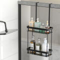 1pc Over The Door Shower Caddy, Bathroom Storage Rack, Bathroom Hanging Shelf, Double Layer Shower Shelf, Bathroom Caddy Organiz.