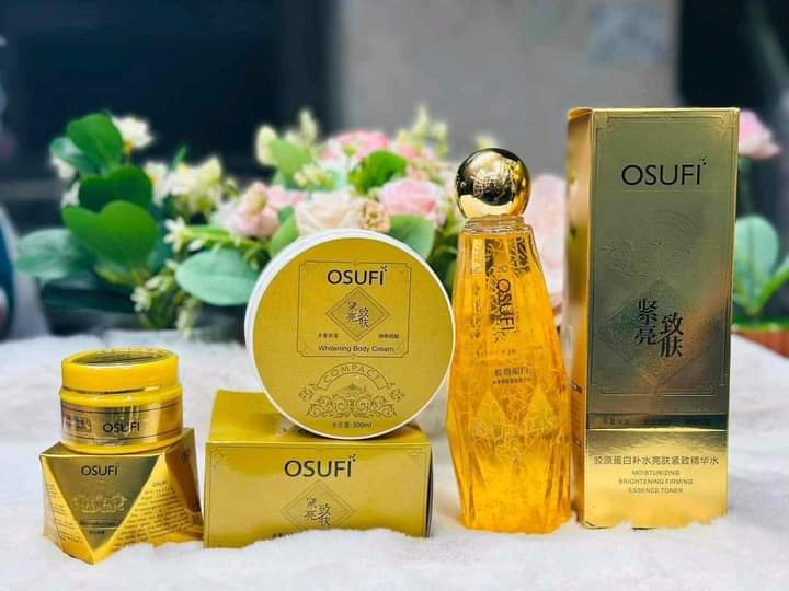 Osufi Combo Set.,1pcs Osufi Gold Serum,1pcs Osufi Body Cream, 1pcs Osufi Night Cream,