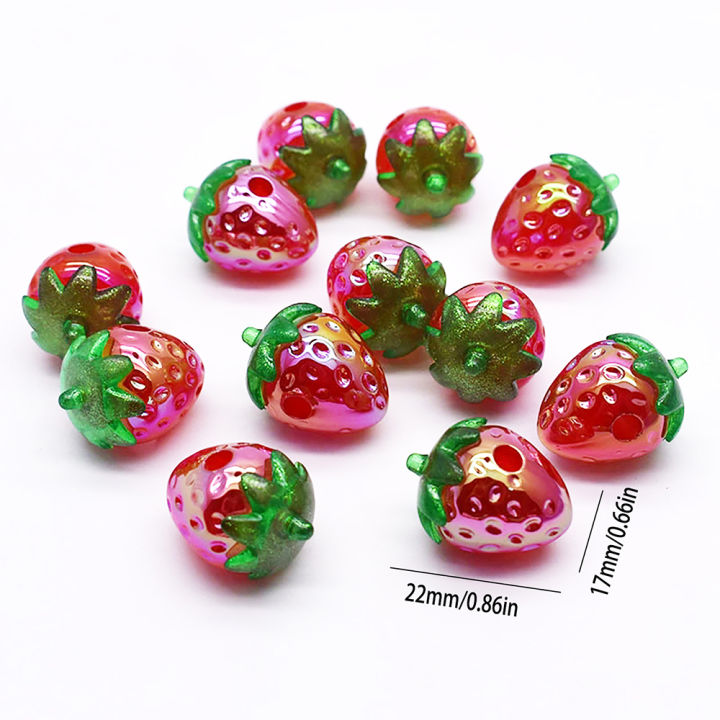 Cartoon%20Acrylic%20Simulation%20Straight%20Hole%20Strawberry%20Beads%20DIY%20Hair%20Rope%20Keychain%20Pen%20Jewelry%20Accessories%20Material%20Loose%20Beads%20-%20Image%204