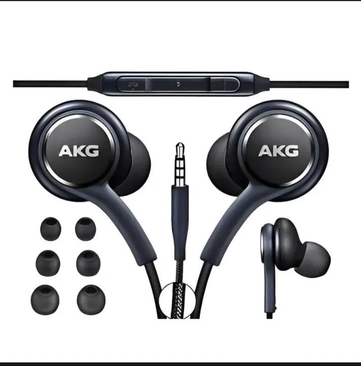 AKG Universal In-Ear Handfree Earphones for Android Devices with 3.5mm Jack, Tuned by Samsung, 10mm Driver, Black Color