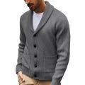 2025 Men's New Knitted Sweater Cardigan Long-sleeved Button-down Collar Pocket Sweater Men's Casual Winter Sweater. 