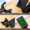 Guitar Tuner Device 12-Tone Ukulele Bass Violin Tuner Portable Automatic Vibration Transmission Instrument Tuner Accessory. 