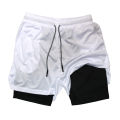 Men's Double Layer Fitness Shorts Men Fitness Gym Training 2 in 1 Sports Shorts Quick Dry Workout Jogging Double Deck Summer.
