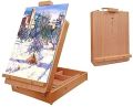 Premium Portable Wooden Art Easel with Paper Tray and Palette - Adjustable Desk-Top Studio Easel for Artists. 