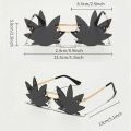 Novel Maple Leaf Shape Sunglasses for Women Metal Rimless Sun Glasses Retro Party Decorative Unique Street Catwalk Prom Eyewear.