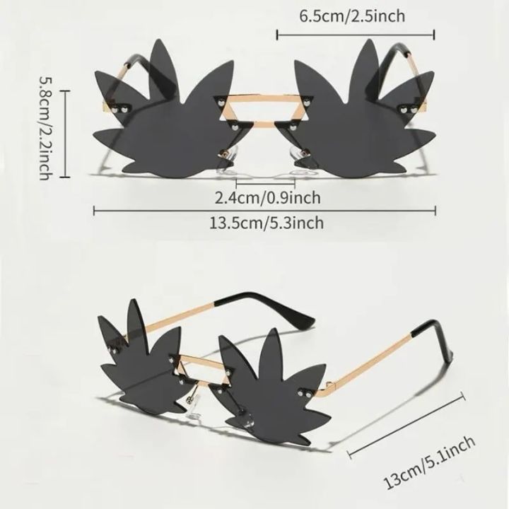 Novel%20Maple%20Leaf%20Shape%20Sunglasses%20for%20Women%20Metal%20Rimless%20Sun%20Glasses%20Retro%20Party%20Decorative%20Unique%20Street%20Catwalk%20Prom%20Eyewear%20-%20Image%206