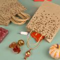 12PCS Black Brown White Bronzing Kraft Paper Bags Handheld Bronzing Paper Bags Birthday Party Wedding Shopping.