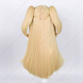 Fischl Cosplay Wig 65cm Long Golden Scalp Wigs with Ponytails Heat Resistant Synthetic Hair.
