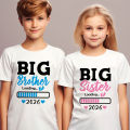 Big Brother Big Sister Loading 2026 Printed Kids T-shirt Child Summer Shirts Short Sleeve Outfit Tee Baby Announcement Clothes. 
