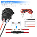 Cigarette Lighter Socket Car Marine Motorcycle ATV RV Lighter Socket Power Outlet Socket Receptacle 12V Waterproof Plug. 