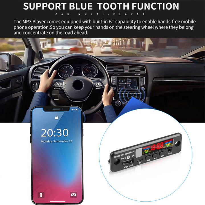 DC%205V%20Bluetooth%205.0%20APE%20MP3%20Decoder%20Board%20Handsfree%20TWS%20Wireless%20FM%20Radio%20MP3%20Player%20USB%20AUX%20TF%20FM%20Radio%20for%20Car%20Speaker%20-%20Image%205