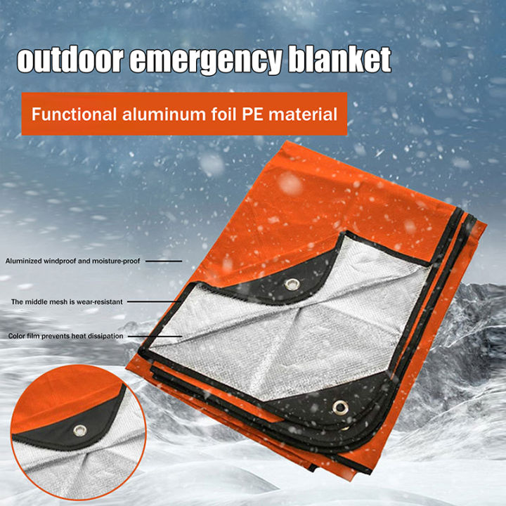 1PCS Portable Emergency Thermal Blanket Multipurpose Reflective Sleeping Bag for Outdoor Survival and First Aid