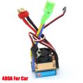 480A Brushed Speed Controller ESC with Cooling Fan, 3 Modes Multiple Protection, ESC for 1/10 RC New Rain 480A Three Mode Brushed Speed Controller ESC Regler for 1/10 1/8 Rc Touring car, Buggy, Short Course Truck, Monster, truggy, rovk Crawler and Tank. 