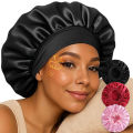 Bonnet for Sleeping Women, Double Layer Hair Satin Bonnets with Elastic Band, Sleep Cap Curly Natural Hair.
