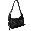 New women's armpit bag retro shoulder bag leather zipper handbag. 