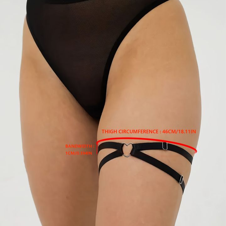 2PCS/1PCS%20Set%20Women%20%20Leg%20Strap,With%20Heart%20Shape%20Adjustable%20Elastic%20Thigh%20Strap,Pure%20Desire%20Cute%20Style%20Decoration%20Accessories%20-%20Image%206