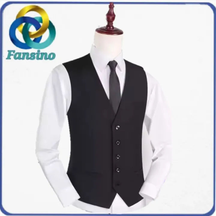 Black V-Neck Waistcoat By Fansino | Premium Quality Waist Coat For Men ...