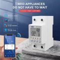 TOMZN 63A WIFI TUYA/Smartlife Reclosable Energy Meter Timer with Voltage Amper Leakage Protection for solar inverters etc. 