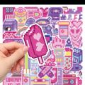 25 pcs pixel stickers pink theme. 