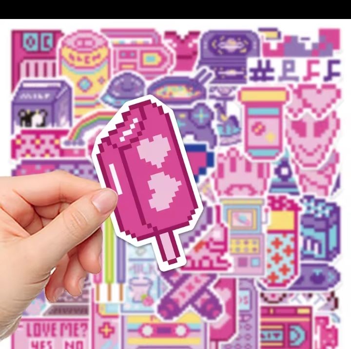 25%20pcs%20pixel%20stickers%20pink%20theme%20-%20Image%203