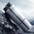 Under Armour Steel Gym Shaker with Storage Container for Protein Powder | Double Walled Insulation | BPA Free | Leak Proof (750 ML-Silver). 