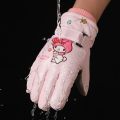 Melody Kuromi Winter Children Fleece Gloves Waterproof Outdoor Ski Warm Outdoor Cycling Gloves Windproof Cold Resistant Sanrio. 