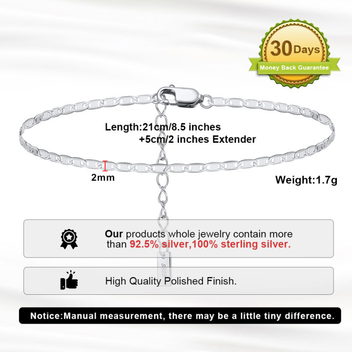 KISS%20MANDY%20Minimalist%20925%20Sterling%20Silver%20Anklet%20for%20Women%20Flat%20Marine%20Chain%20Anklet%20Foot%20Jewelry%20Personalized%20Accessories%20SA29%20-%20Image%204