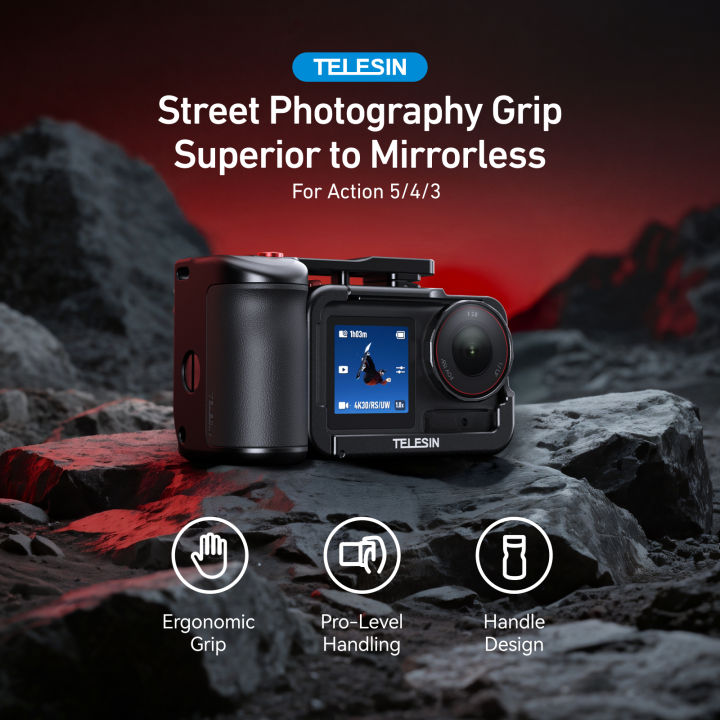 TELESIN%20StreetGrip%20Kit%20For%20%20Action%205pro%204%203%20Hand%20Grip%20Aid%20Remote%20Control%20Aluminum%20alloy%20Protective%20Case%20Set%20Cold%20Shoe%20Adapter%20-%20Image%203