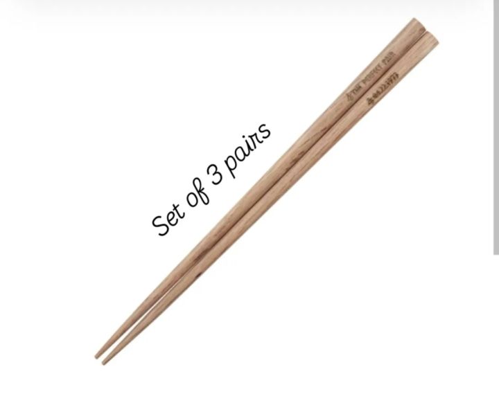 Natural Bamboo Chop Stick 3 Pairs