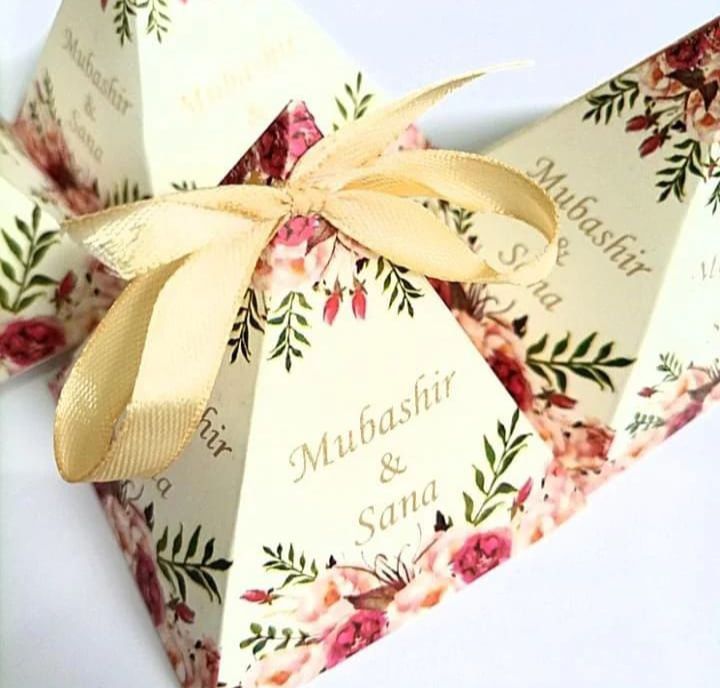 Triangle bid boxes for Nikkah | Customized 50 pcs pack