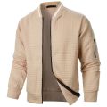 New Mens Long Sleeve Zipper Jacket Coats Stand Up Sweatshirts Outdoor Streetwear Autumn Warm Solid Color Baseball Jacket Men. 