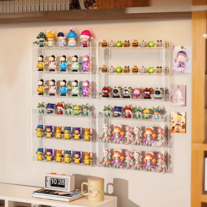 1pc 3-Tier Wall-Mounted Doll Display & Storage Rack - Heavy-Duty ...