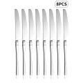 4/6/8pcs Stainless steel mirror knife set suitable for hotel restaurant family kitchen Western steak party.