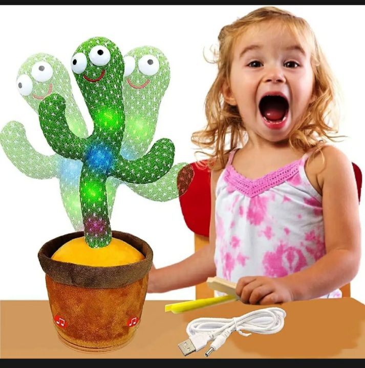 Dancing cactus toy with USB cables