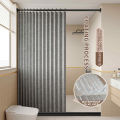 Fashionable Foldable Double-Sided Magnetic Shower Curtain Thick Fabric Home Decor Shower Partition Curtain for Bathroom Decor.