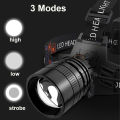 Powerful LED Headlamp Rechargeable Telescopic Zoomable Headlight Outdoor Waterproof Work Head Lamp High Lumen Head Torch. 