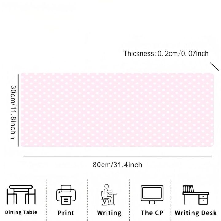 Pink%20White%20Polka%20Dot%20Large%20Gaming%20Mouse%20Pad%20XXL%20Extended%20Desk%20Mat%20Cute%20Spot%20Decor%20for%20Office%20Home%20-%20Image%205