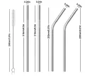 5Pcs Straws Stainless Steel Metal Reusable Drinking Straws with Cleaner Brush For Kids. 