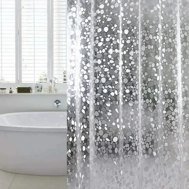 Bathroom%20Shower%20Curtain%20Transparent%20Lining%20Waterproof%20Bathtub%20Bathing%20Cover%20PEVA%20Mildew%20Proof%20Cobblestone%20Curtain%20with%20Hooks%20-%20Image%202