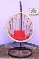 Single Hanging Swing Chair Jhoola with Stand, Cushion Set - / MUGHAL STAR STEEL FURNITURE. 